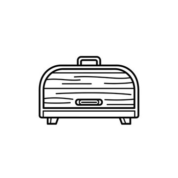 Hand drawn breadbox vector icon isolated on white background for kitchen design.