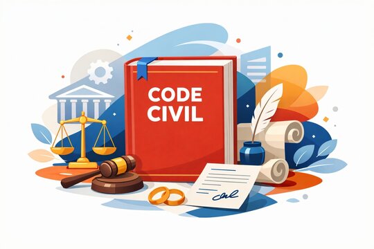 Visuel illustrant le code civil