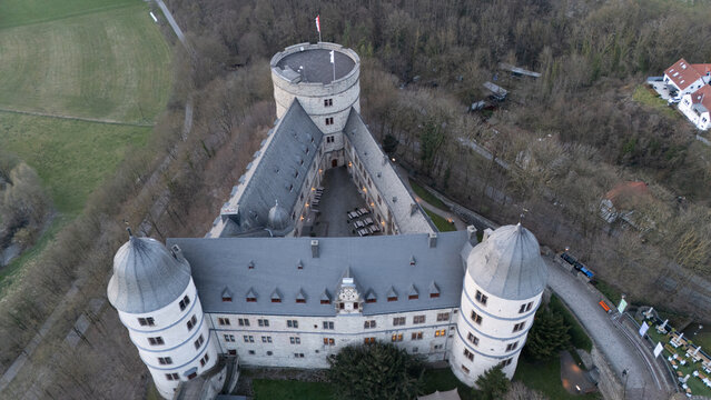 Aerial Castle Roof and Round Tower at Wewelsburg