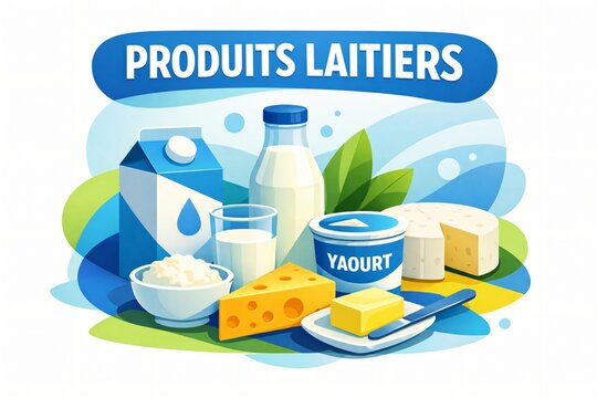 Visuel illustrant les produits laitiers