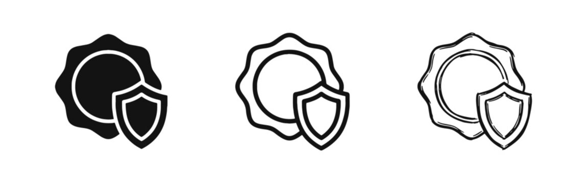 UV protection and sun shield icons - Solid, outline, and doodle styles for skin care and weather safety