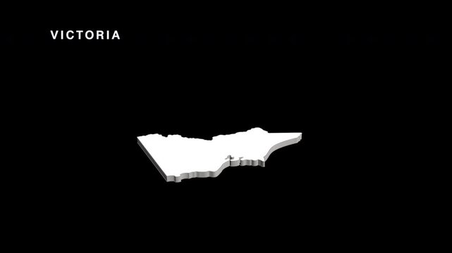 Victoria australian state map rotating in 3d animation