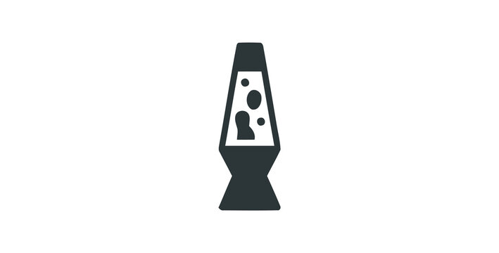 Silhouette of a classic lava lamp with rising bubbles