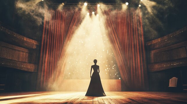 Dramatic Opera Performance on Grand Stage Spotlight