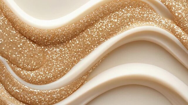 Golden sand waves and curves creating an elegant, shimmering abstract background pattern