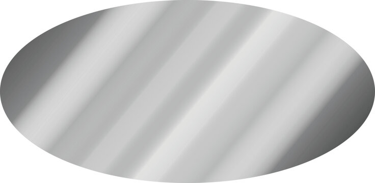 Silver metallic abstract circle with diagonal light reflections
