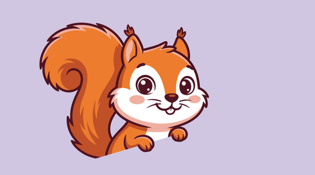 Cute Cartoon Squirrel Illustration.