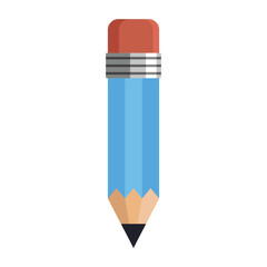 Blue Pencil Cartoon Icon Isolated on Transparent Background © Sathaporn