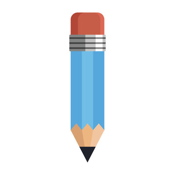 Blue Pencil Cartoon Icon Isolated on Transparent Background