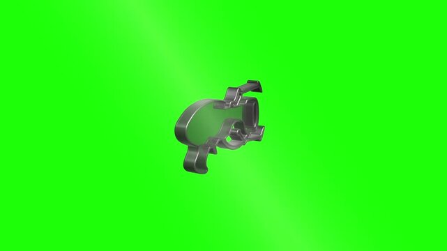 Futuristic ray gun transforming on green screen background