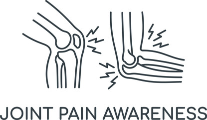 Fototapeta premium joint pain awareness with elbow and wrist bones illustrations