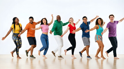 Obraz premium Group of young adults dancing together.