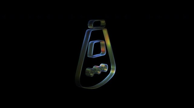 Rotating iridescent space capsule icon animation