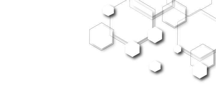 Abstract gray hexagon shape for frame illustration design. Hexagon Beehive honeycomb pattern wall ash and white. Simple abstract modern background White geometric hexagonal honeycomb shape texture bg.