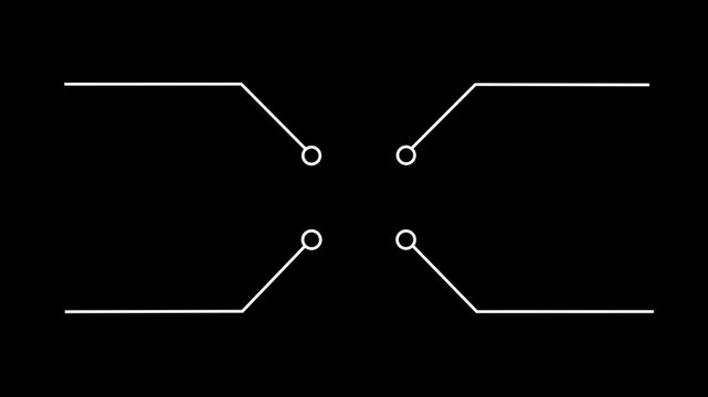 Network Connection, Hub, Social Network Isolated Flat Line Icon. molecule icon. compound of molecular structures PNG Alpha. Glowing Data Cables Transferring Information. 4k motion video.