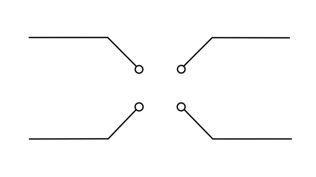 Network Connection, Hub, Social Network Isolated Flat Line Icon. molecule icon. compound of molecular structures PNG Alpha. Glowing Data Cables Transferring Information.4k motion video. 