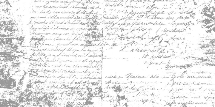 Faded handwritten script on aged textured paper with distressed grey ink antique background black blank
