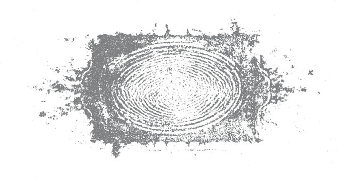 Gray fingerprint texture with distressed edges on white background pattern