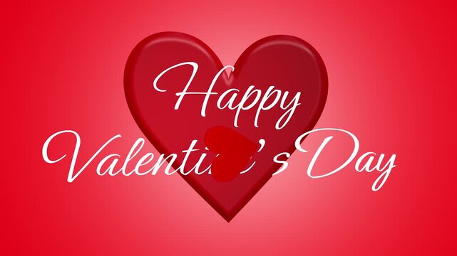 Happy valentines day greeting card with red hearts background