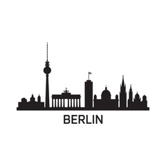 Berlin skyline silhouette with city name on white background © MD.ABDUR RAHMAN