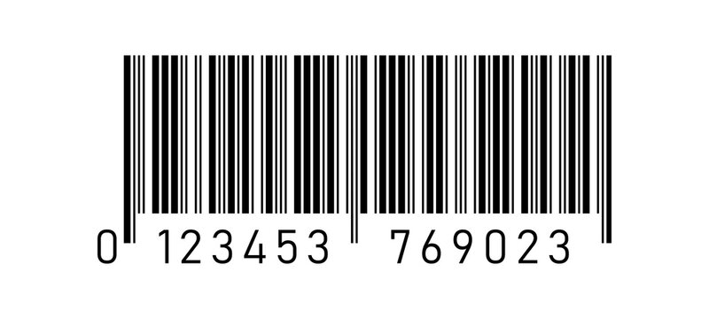 UPC barcode vector isolated on light background simple example vector icon, universal tag for scanning retail product code illustration