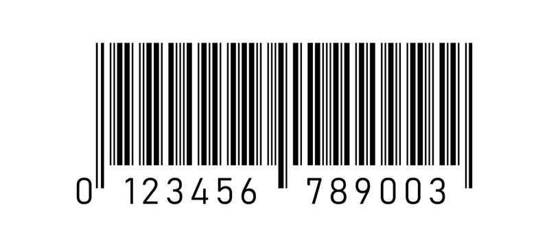 UPC barcode vector isolated on light background simple example vector icon, universal tag for scanning retail product code illustration