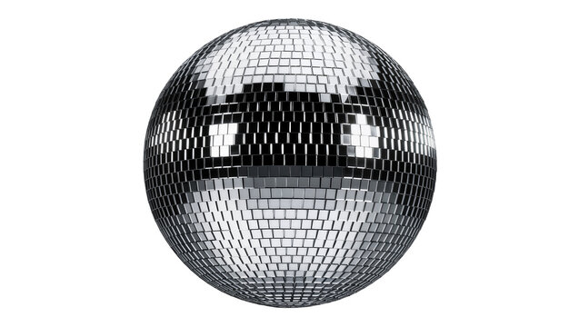 Sparkling disco ball with reflective mirrored squares