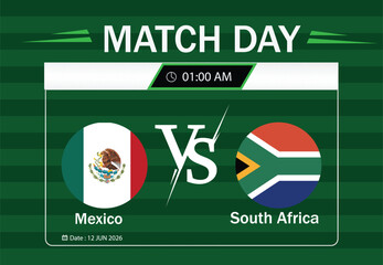 Match day poster mexico vs south africa football game © Mst