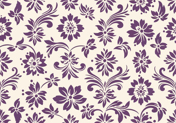 Fototapeta premium Classic luxurious damask wallpaper with seamless floral ornamentation and elegant textured design