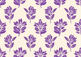 Fototapeta premium Decorative floral damask wallpaper design with seamless royal inspired ornamental details beautifully