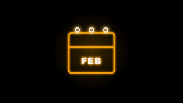 February calendar icons glowing on dark background for event scheduling marketing
