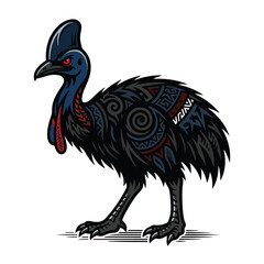 Fototapeta premium cassowary tribal geometric vector mascot design