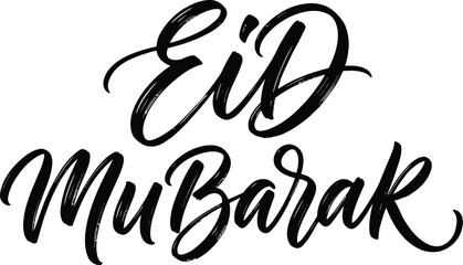 Obraz premium Eid mubarak greeting card with elegant calligraphy on white background