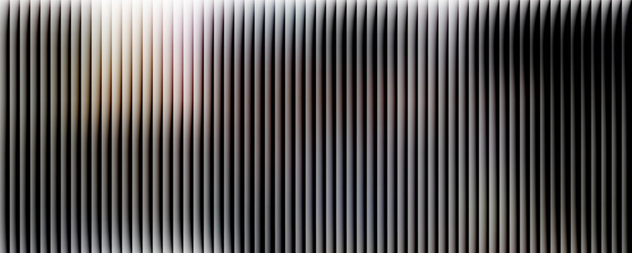 Transparent corrugated plastic ribbed glass background with abstract line patterns. 3D gradient light effects for retail windows or architectural panels.