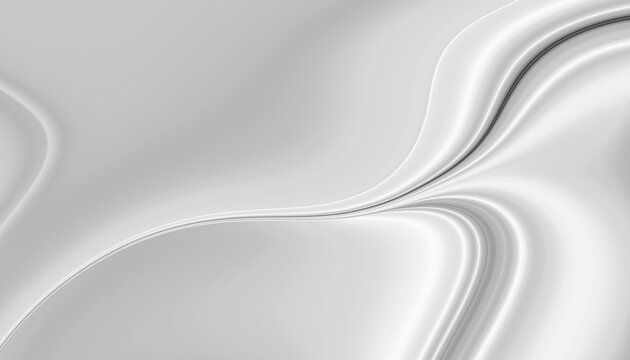 Elegant flowing silver metallic abstract background with smooth satin folds and monochrome luxury texture.