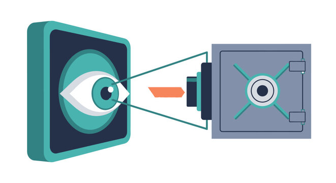 Biometric Iris Scan Security Concept with Eye Recognition and Vault Access for Digital Privacy and Data Protection