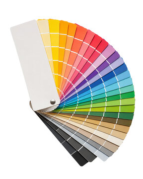 Leque de cores de tinta isolado em fundo branco
