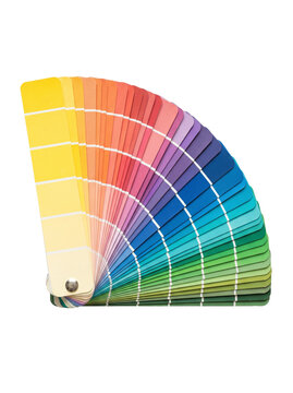 Leque de cores de tinta isolado em fundo branco