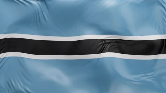 Botsvana flag waving Seamless silk flag 3d animation slow motion Looping