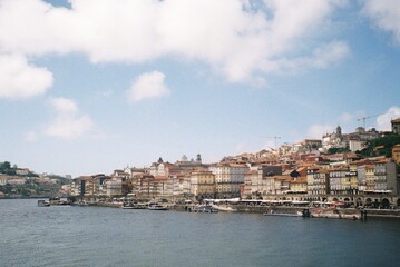 Obraz premium Postcard View of Porto Riverside, Portugal – Vintage Film Photography