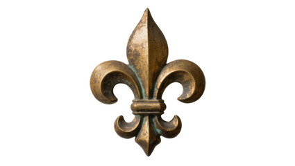 Antique bronze fleur de lis emblem with patina © Andrei