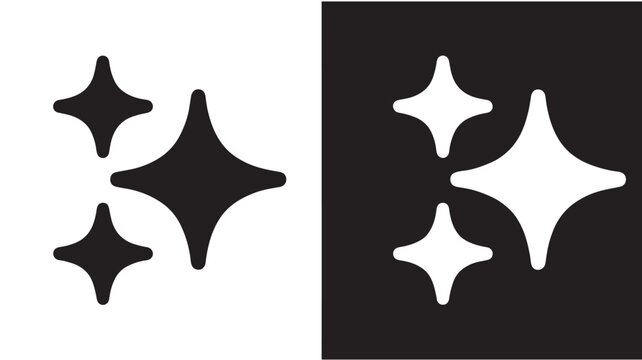 Black and White Starburst Shapes on Split Background For Graphic Design Elements