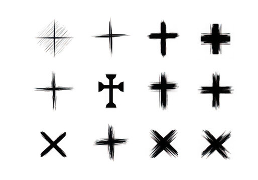 Simple plus minus multiplication and division icons set