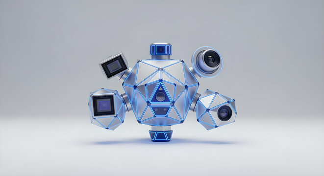 Futuristic Robot in Front View