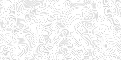 Abstract black and white topographic map seamless pattern with geographic elevation contour lines background vector illustration. © Design House