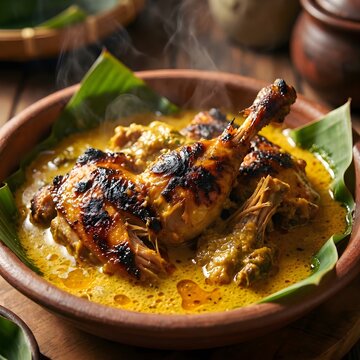 Smoked duck in coconut gravy.