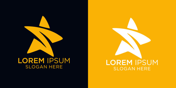 Yellow Star logo design, Eye-catching logo designs featuring star and lorem ipsum text, perfect for businesses seeking modern and professional branding solutions.