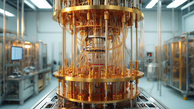 Golden quantum computer in a modern research laboratory