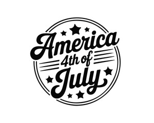 Obraz premium USA Independence Day Happy 4th of July Vector, Patriotic Holiday Art