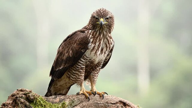 Red Tailed Hawk (Buteo) Perched on a Branch in Majestic Wildlife Nature Scene